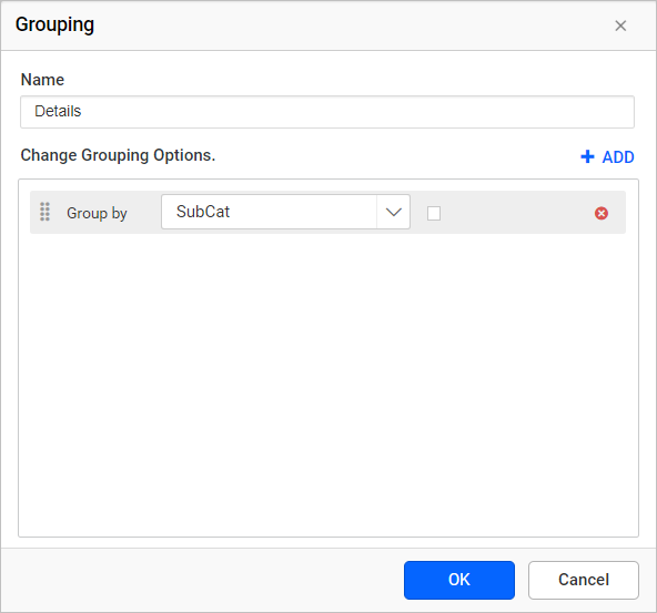 Group data in table