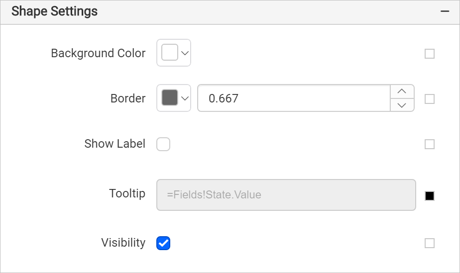 Shape settings