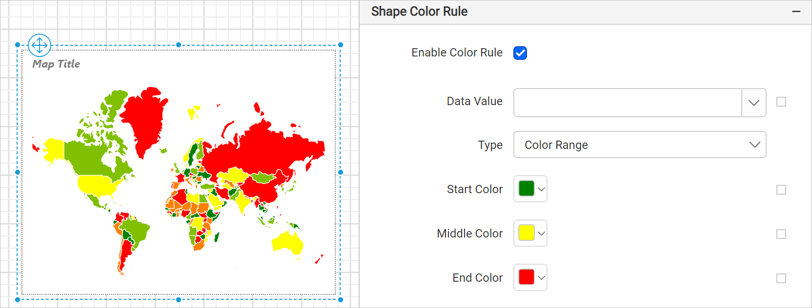 Map shape color rule
