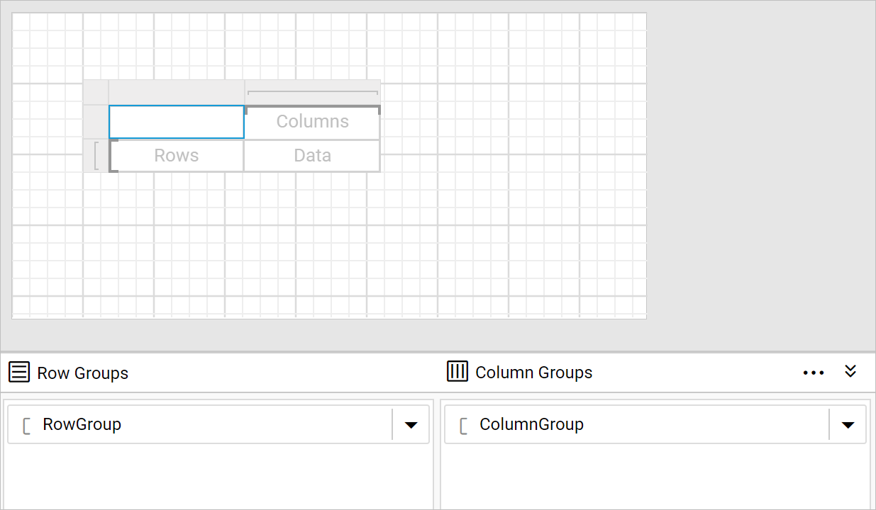 Drag and drop tablix report item into design area