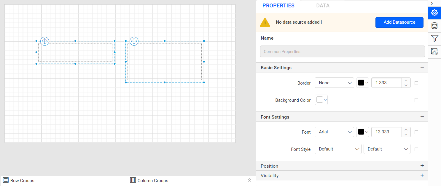 Same report item selection