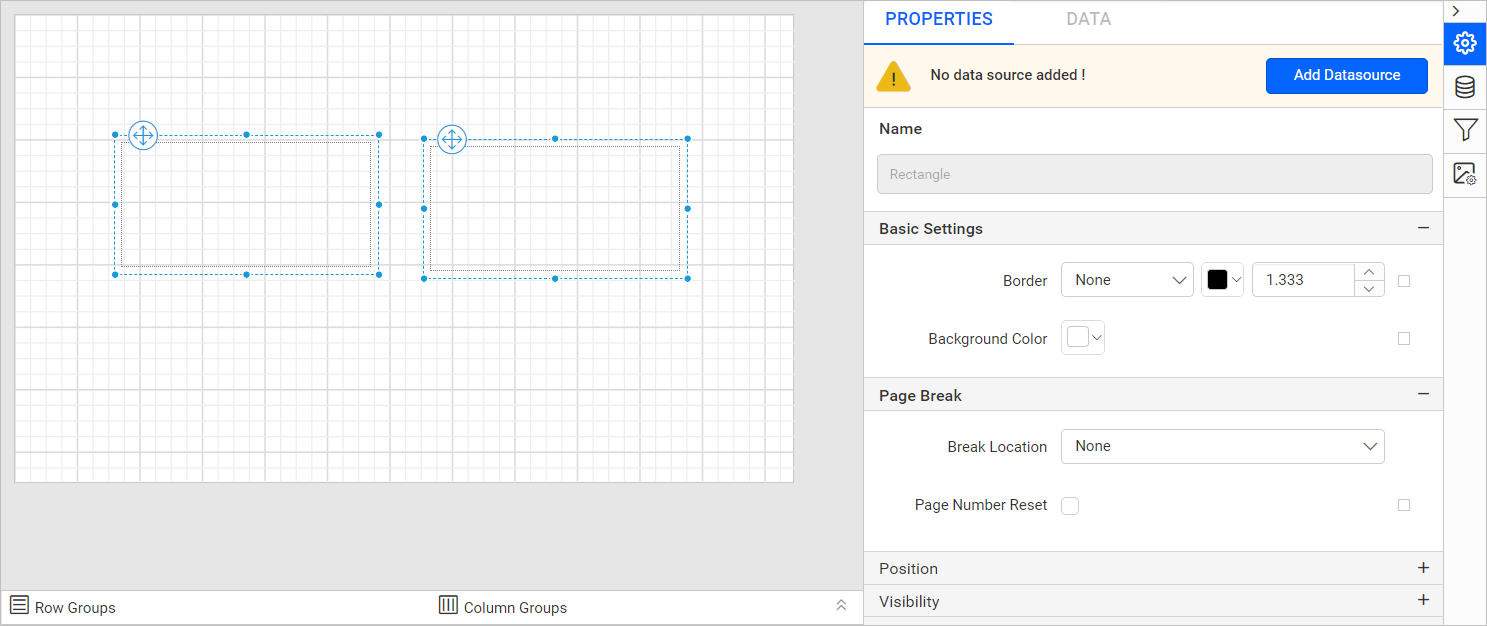 Same report item selection