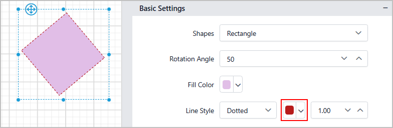 Shape border color