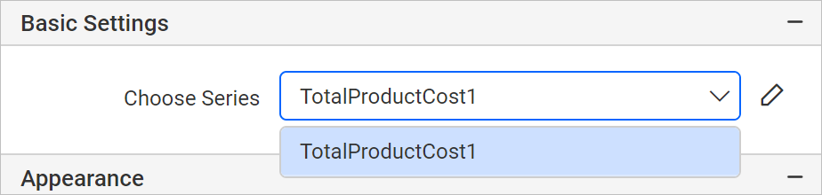 Choose series in chart