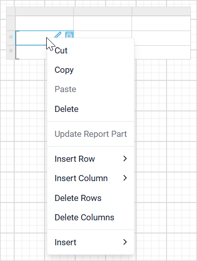 Tablix item with properties view