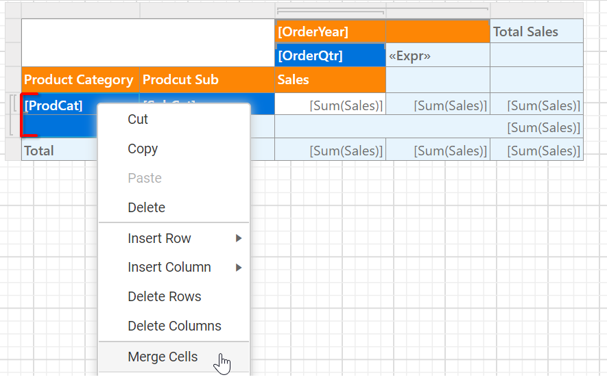 Merge corner cells