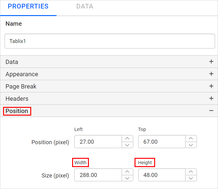 Resize the table column