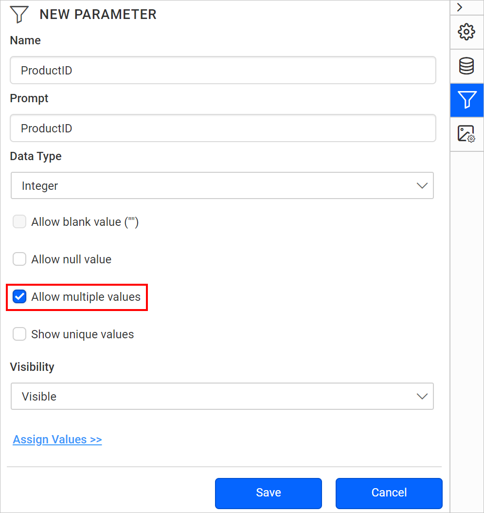 Create new parameter