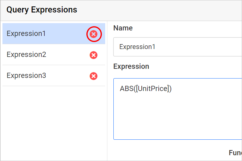 Query expresssion dialog