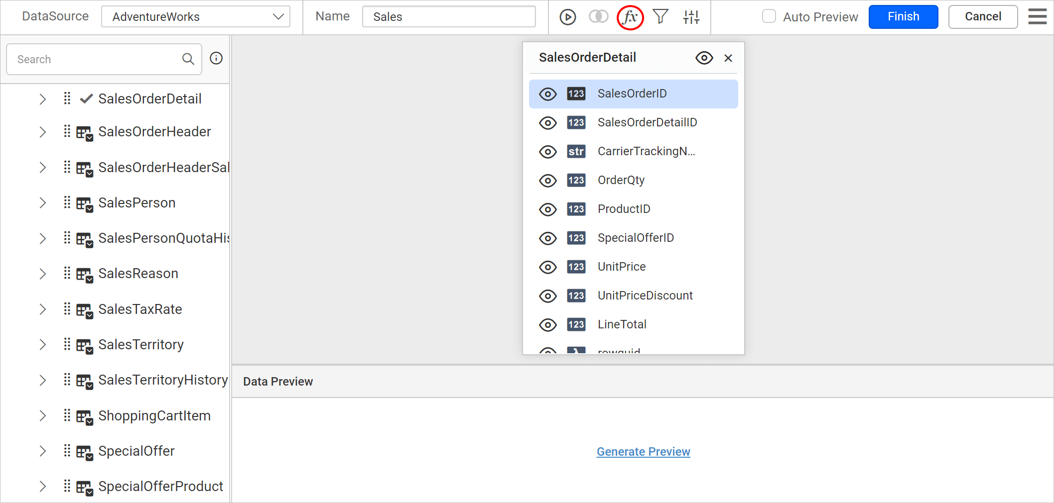 Query expresssion dialog