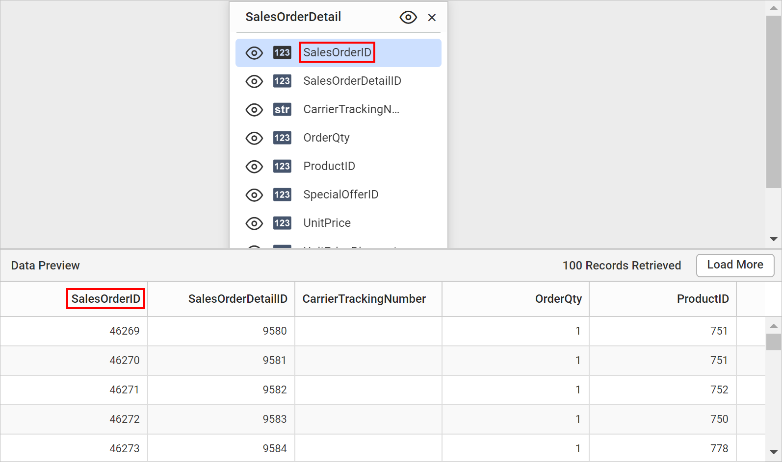 Data preview before rename action