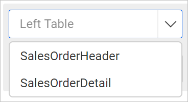 Left table drop-down