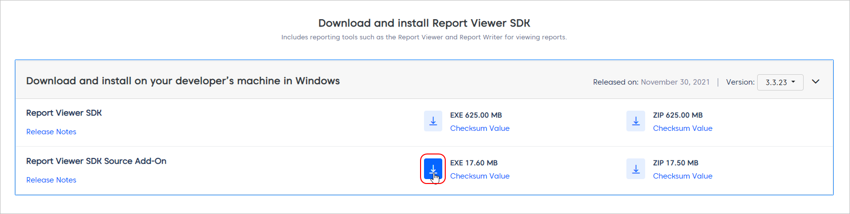 Download Setup for Source Code Add-On