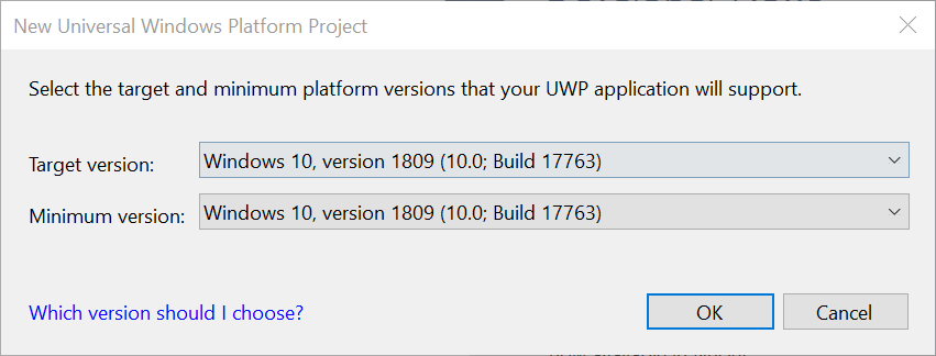 New universal windows platform project