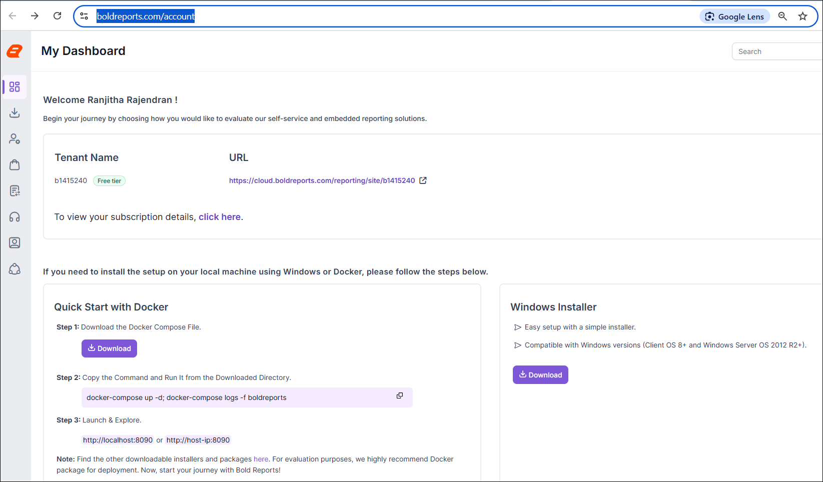 Accounts Page