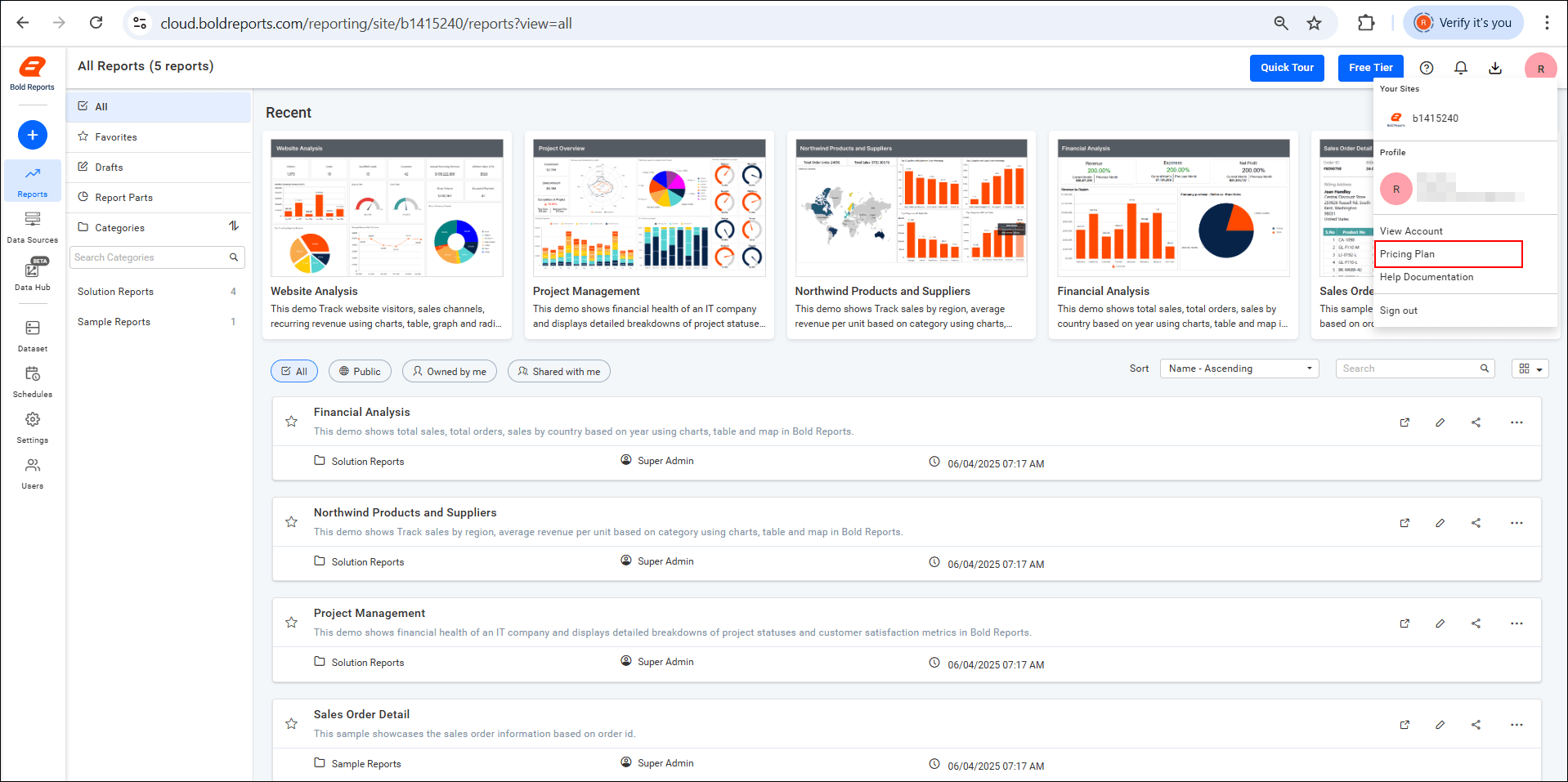 Click Pricing Plan