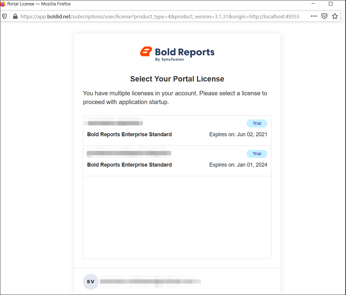 Choose Bold Reports License