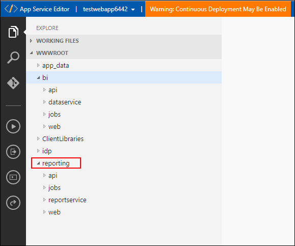 Check App Service Editor