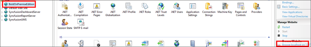 Bold Reports<sup>®</sup> site in IIS
