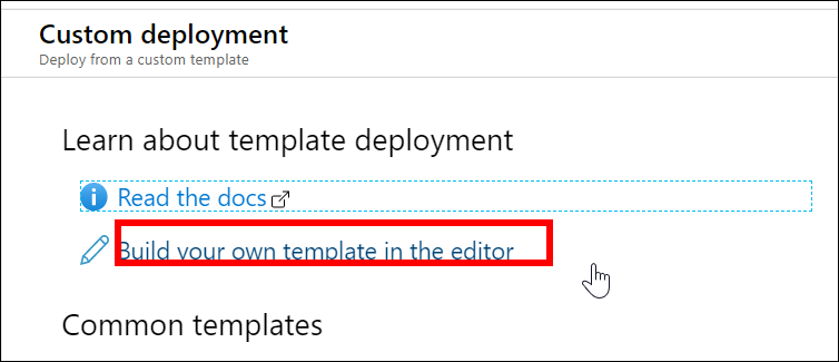 Build your own template in the editor option