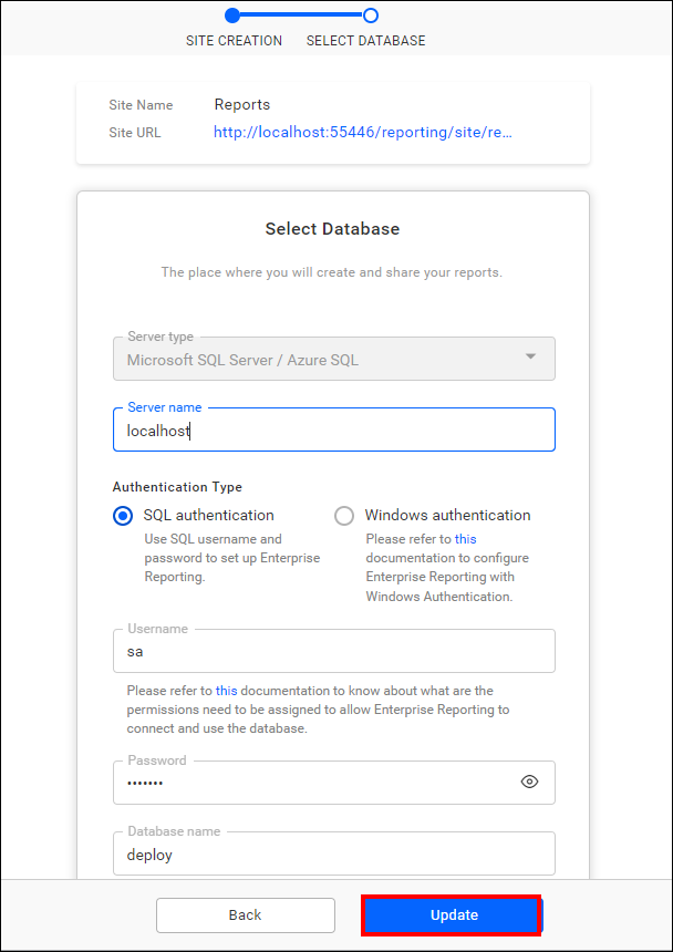 Edit Site Database