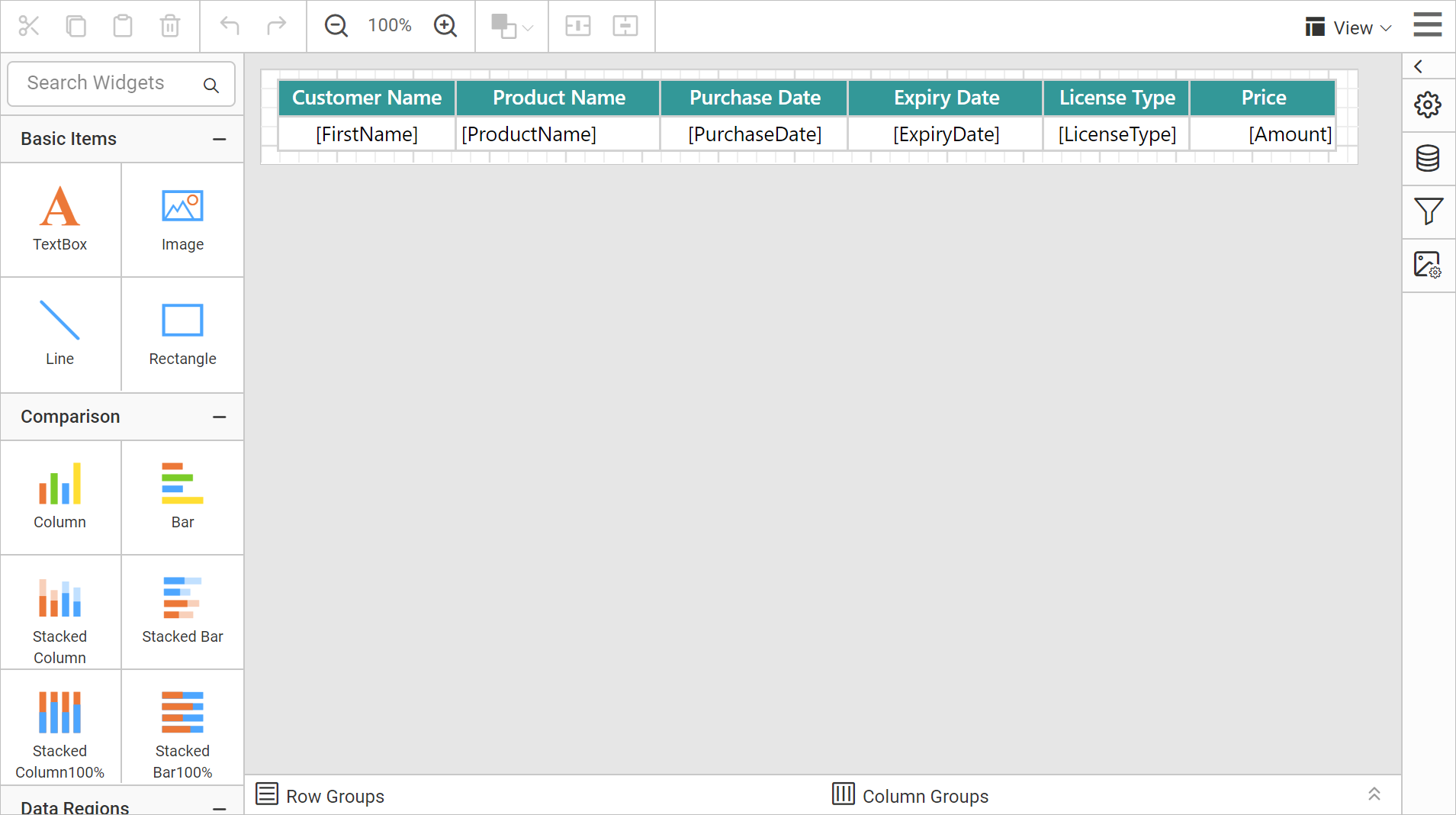 Simple table design to view sales history