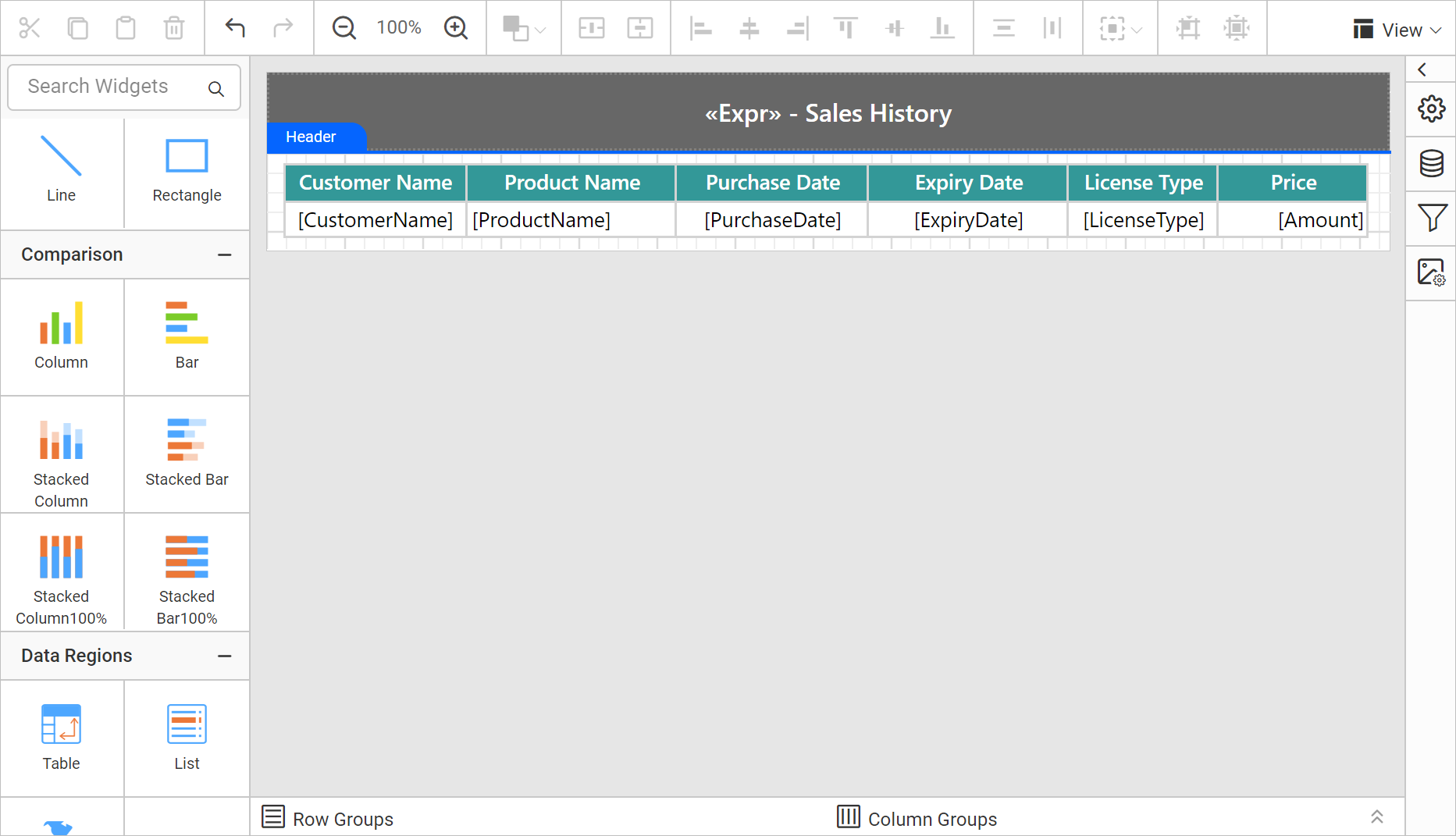 Final report design view