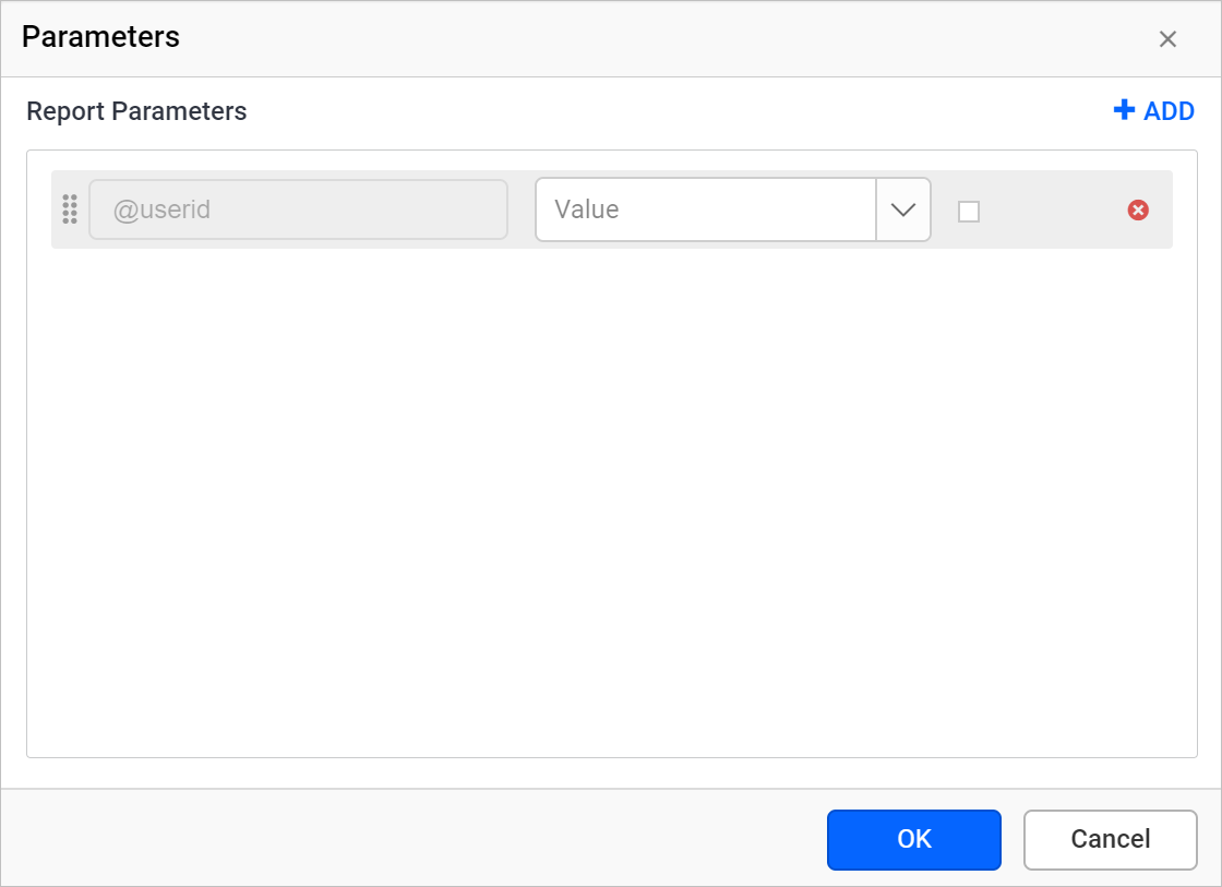 Parameters dialog