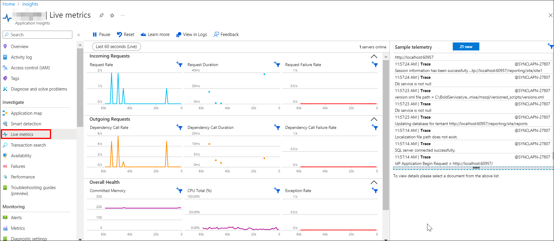 Live Metrics