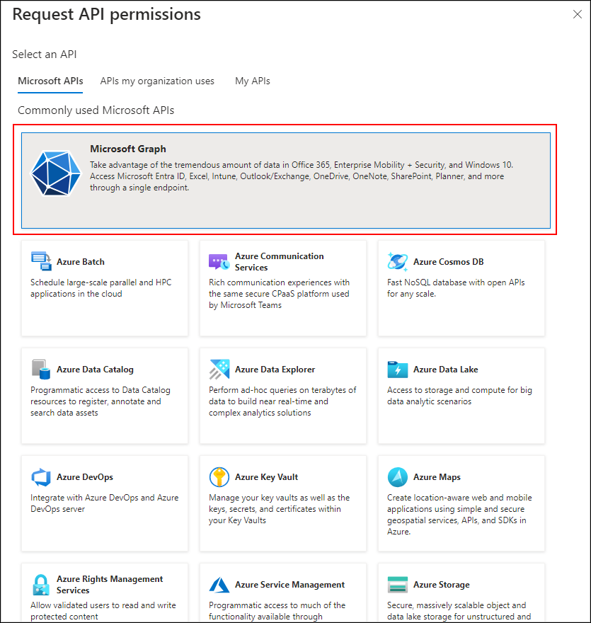 Microsoft graph api