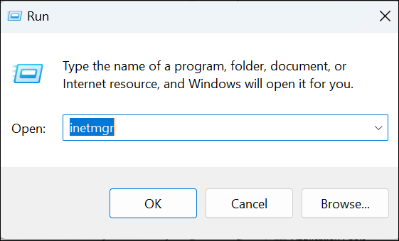 Open the IIS