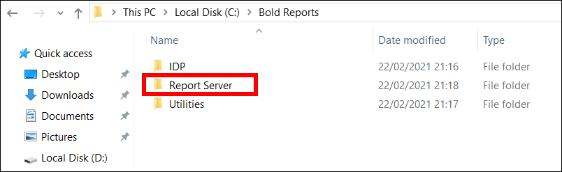Report Server Location