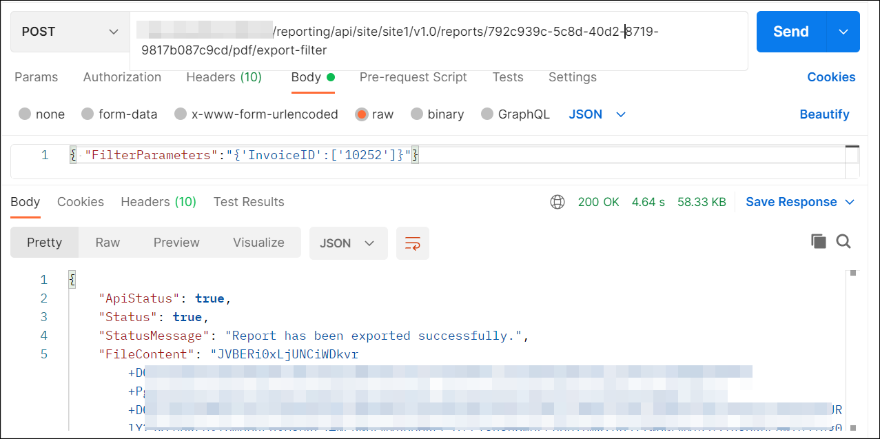 Export report