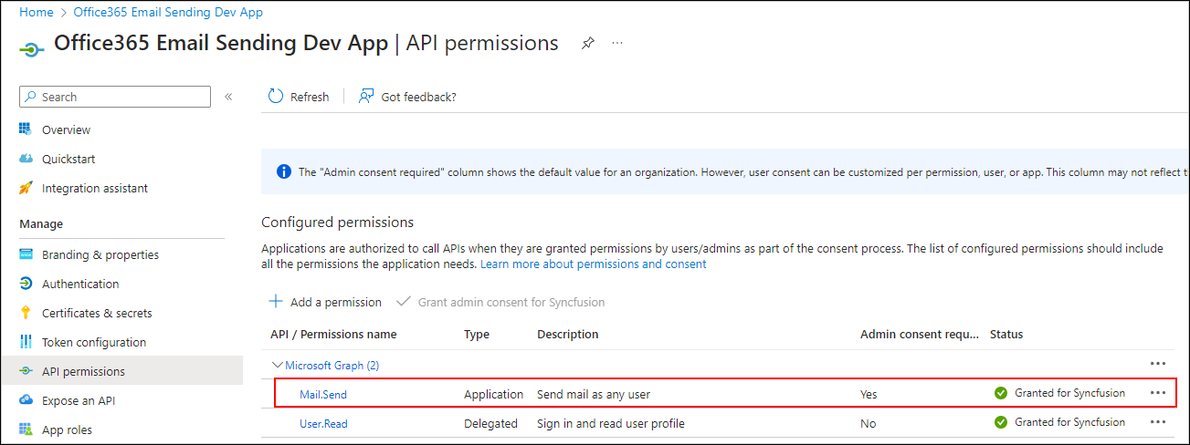 View API permission