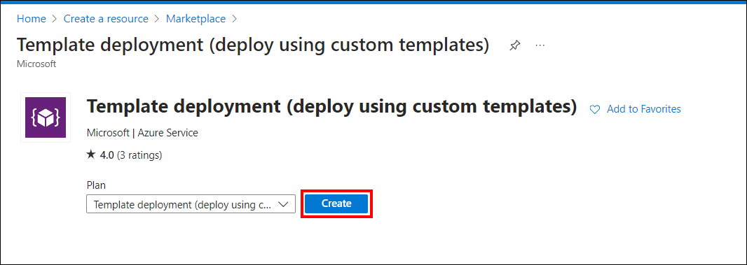 Create Template deployment