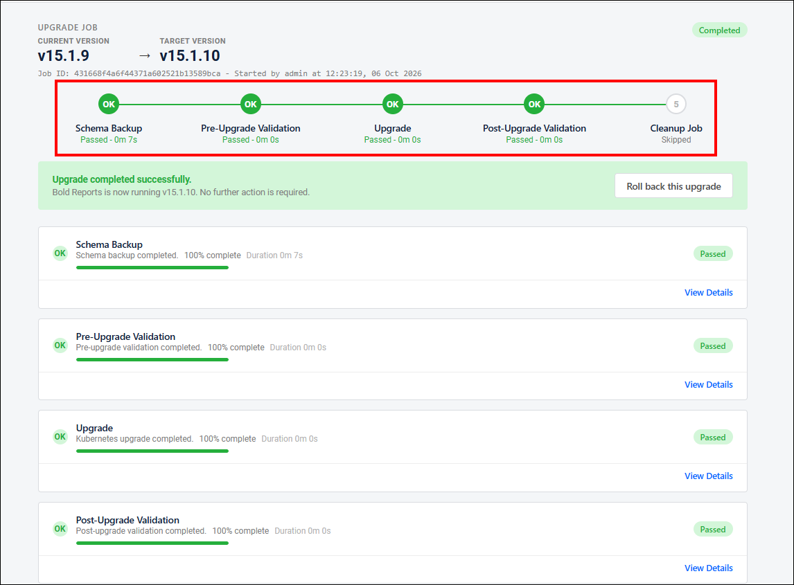 Monitoring Stages