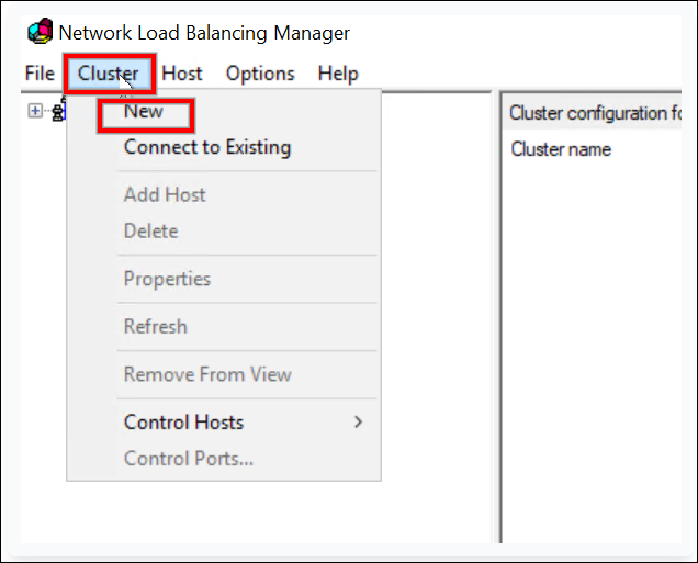Cluster option