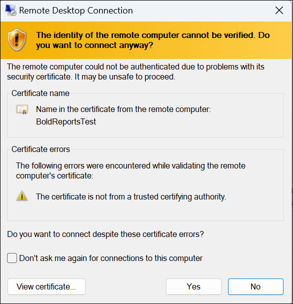 RDP verify