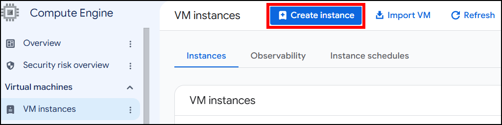 create instance