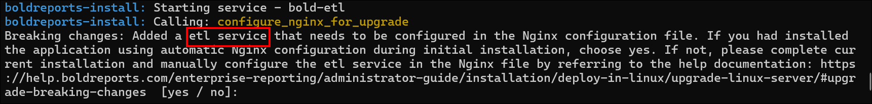 Upgrade Automatic Nginx Configuration Message