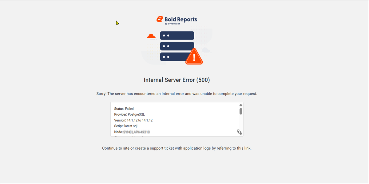 Upgrade failure details page