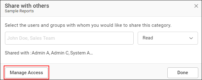 Set permissions to share a Category