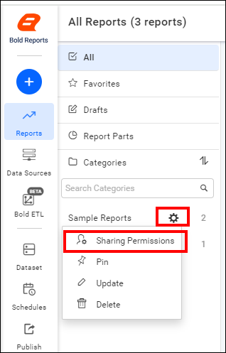 Select Sharing Permissions option