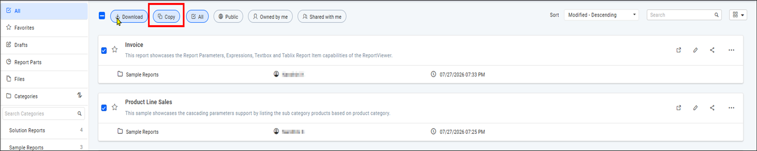 copy Multiple Reports