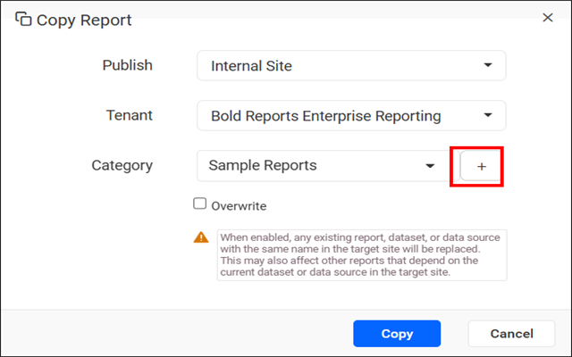Create category button
