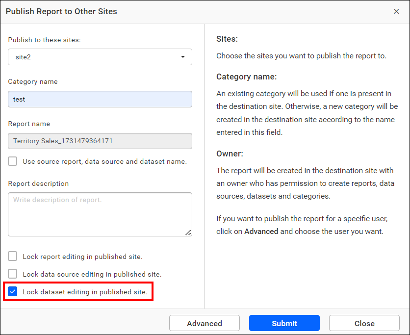 Lock Dataset Editing