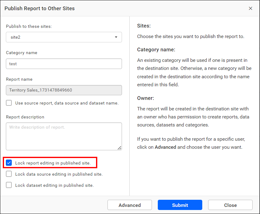 Lock Report Editing