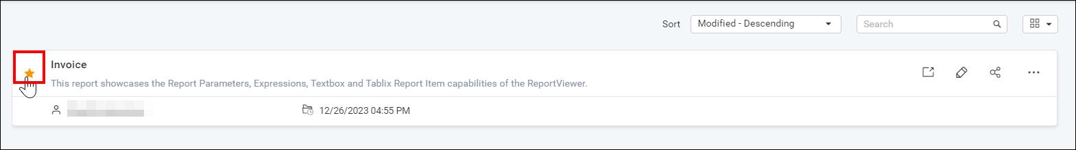 Remove Favorite Report