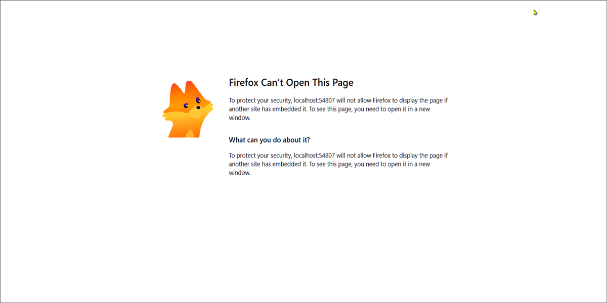 Blocked message in Firefox