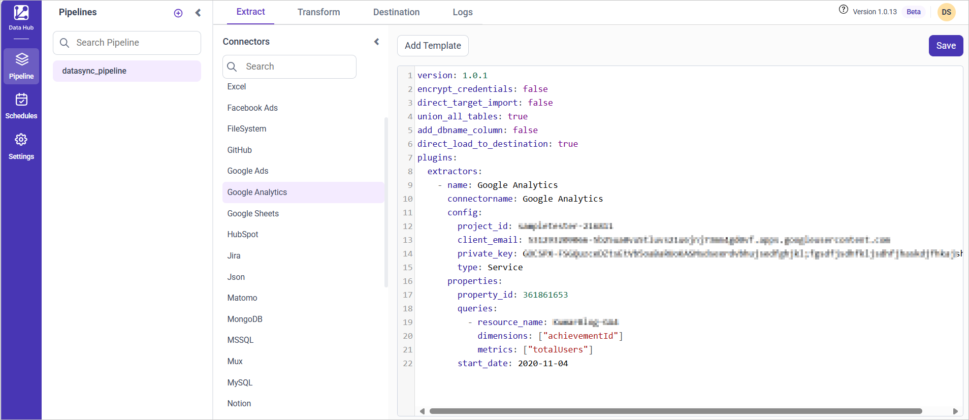 Google Analytics - DataHub
